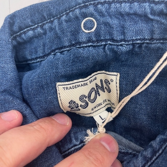 NWT &SONS Trading Co. Sunday Shirt Light Denim Large - Picture 8 of 12